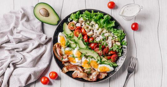 a plate of cobb salad