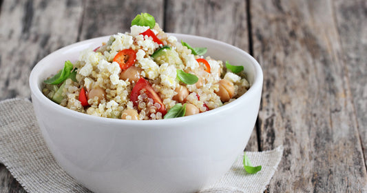 a bowl of quinoa salad