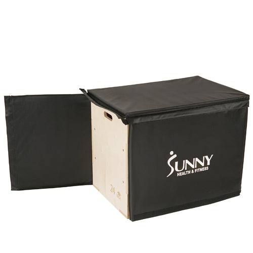 REMOVABLE COVER | The plyometric jump box comes with a detachable vinyl covered 1 inch foam padding cover. Easily remove the covering off the wooden jump box as needed.