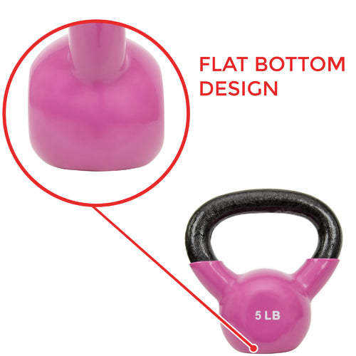 FLAT BOTTOM | Flat base allows upright storage. It also makes it easier to hold in push-up position, renegade rows, mounted pistol squats & other exercises requiring a kettlebell with a flat bottom.