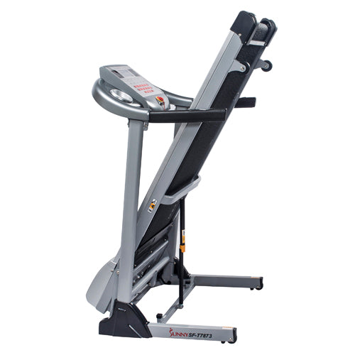 SOFT DROP SYSTEM | The soft-drop hydraulic mechanism on the Sunny treadmills is a great feature that allows the deck to gently lower itself to the floor. The soft drop hydraulic mechanism assures safe, hands free unfolding. 