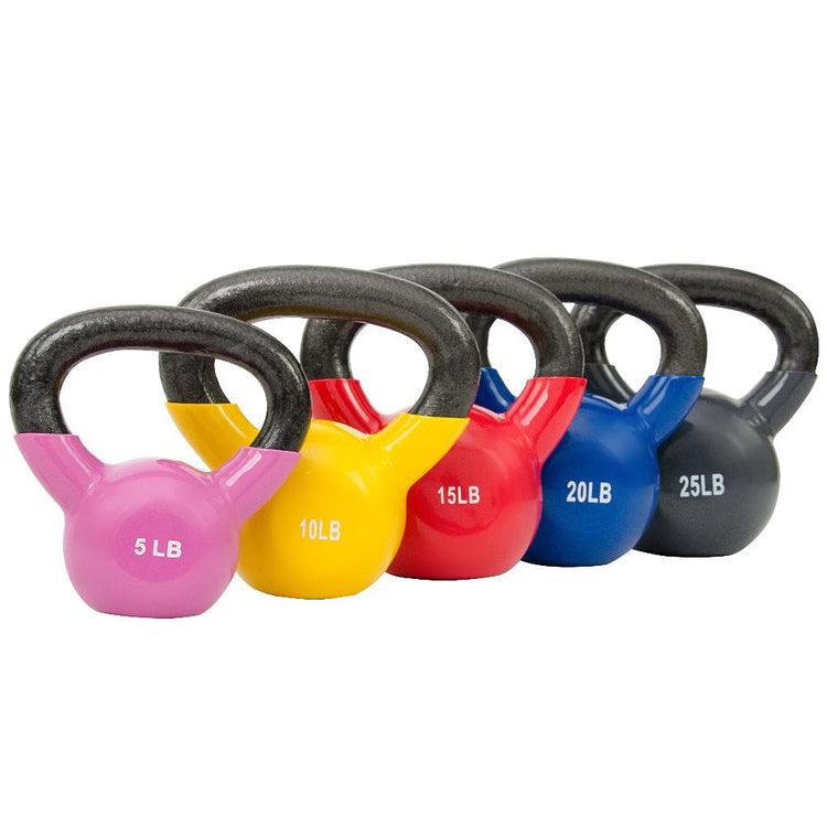 Vinyl Coated Kettle Bells 5 - 25 lbs - Sunny Health and Fitness