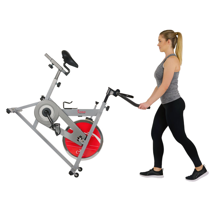 Silver Exercise Bike Chain Drive Indoor Cycling Trainer