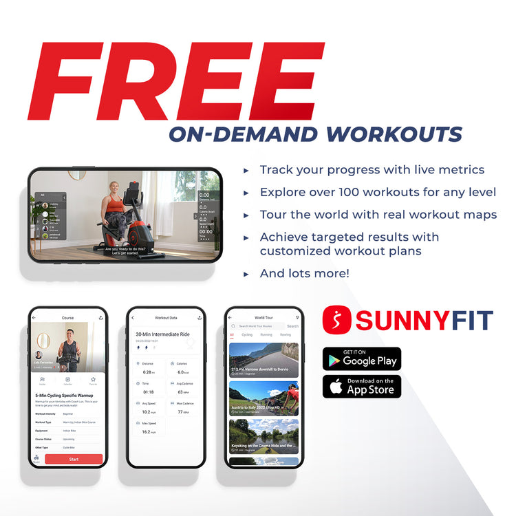 Premium Indoor Cycling Smart Stationary Bike with Exclusive SunnyFit® App Enhanced Bluetooth Connectivity