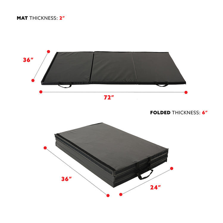 Folding Gym Mat - Thin Foldable Training Exercise Mat