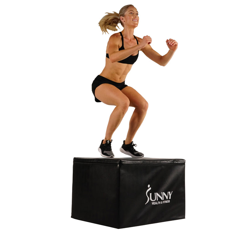 Foam Plyo Box, 440 lb Weight Capacity w/ 3 in 1 Height Adjustment - 30"/24"/20"