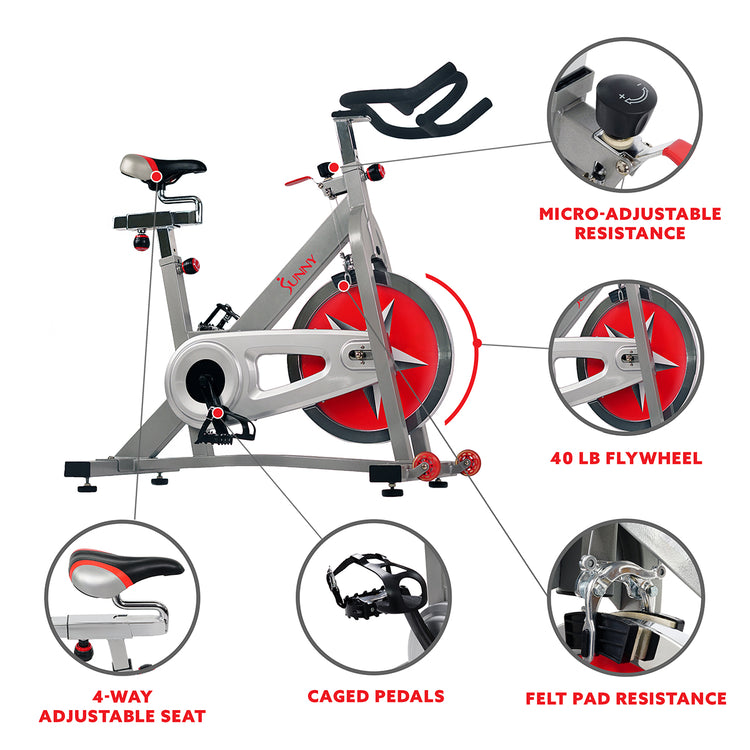 40 lb Flywheel Chain Drive Pro Indoor Cycling Exercise Bike