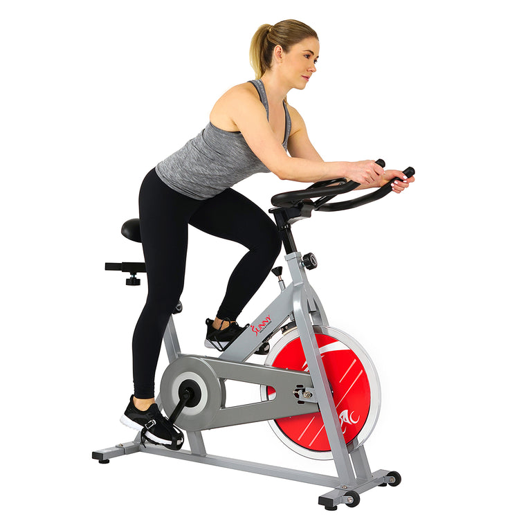 Silver Exercise Bike Chain Drive Indoor Cycling Trainer