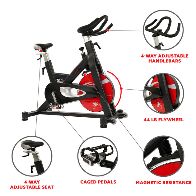 sunny health & fitness belt drive pro indoor cycling bike