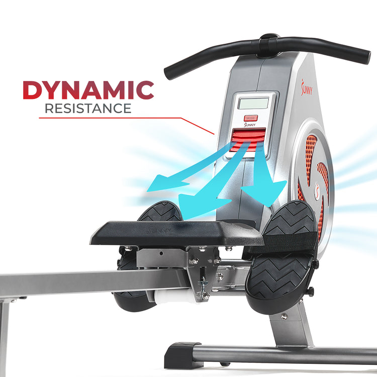 Dynamic Air Rowing Machine with Exclusive SunnyFit® App and Smart Bluetooth Connectivity