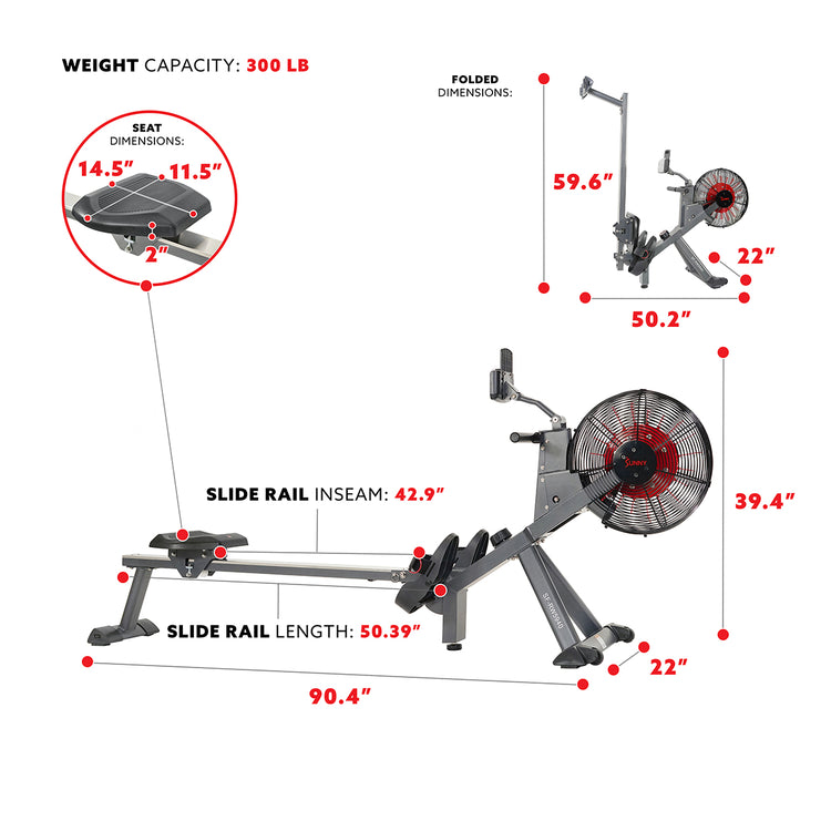 Magnetic Air Resistance Rowing Machine