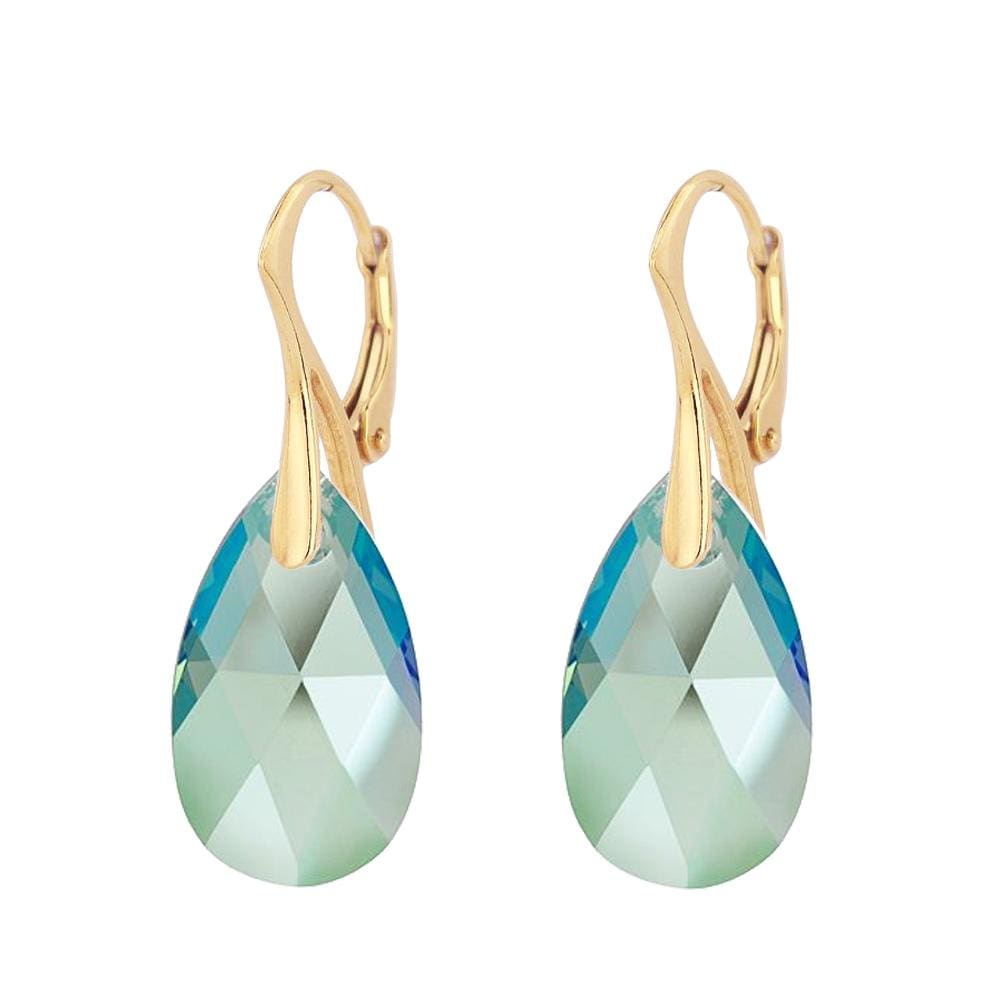 zaļi Swarovski lāsīšu auskari