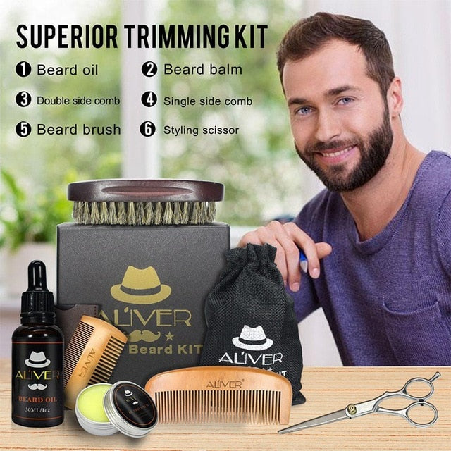 beard grooming & trimming kit for men care beard brush