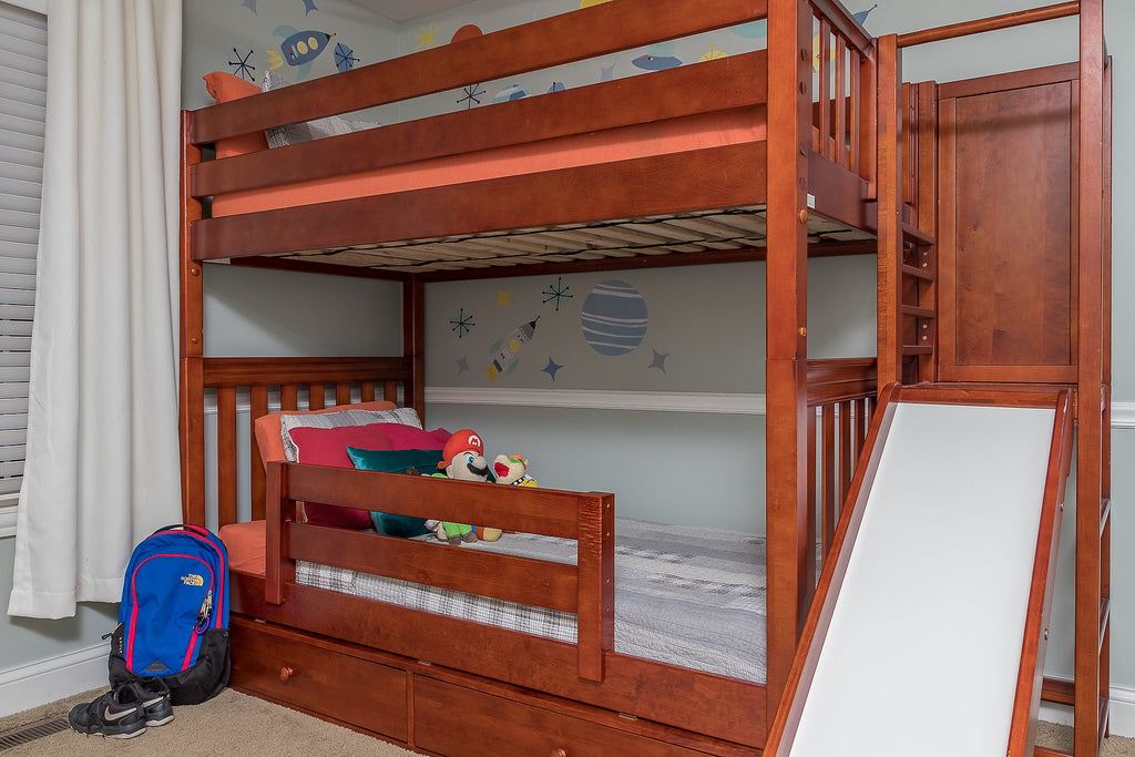 poof high bunk beds with slides