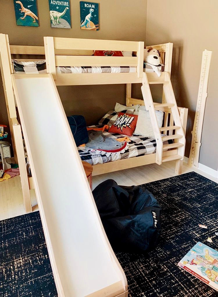 twin over full bunk bed with slide boys room