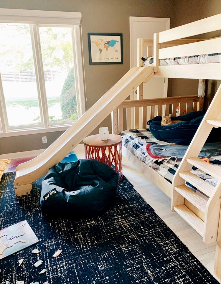 twin over full bunk bed with slide 