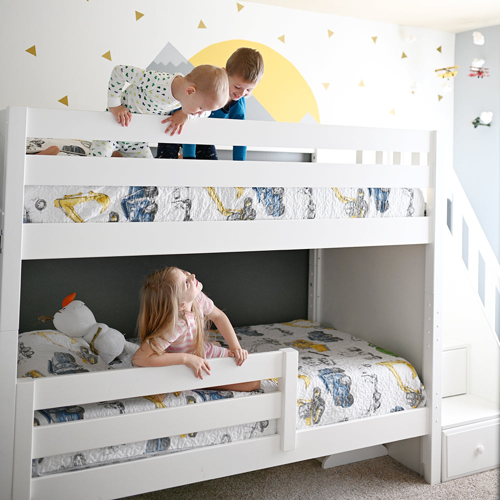 safe guardrails twin bunk beds with stairs