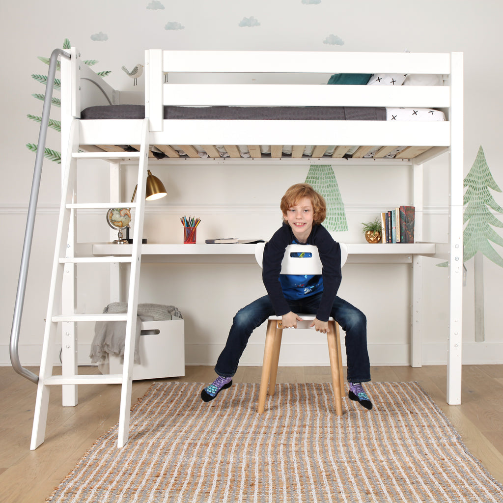 High Loft Bed with desk for narrow room