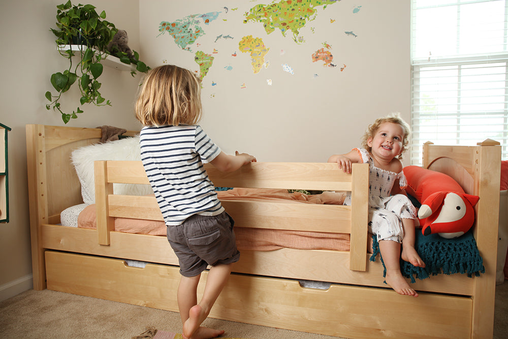 Twin XL natural bed for kids