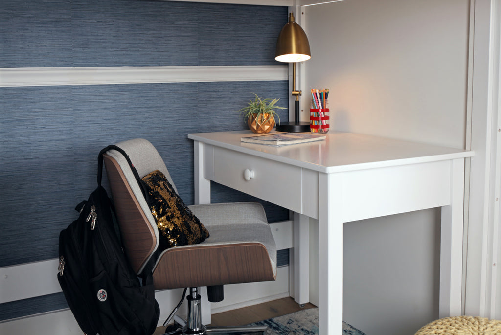 desk under full size high loft bed for kids teens