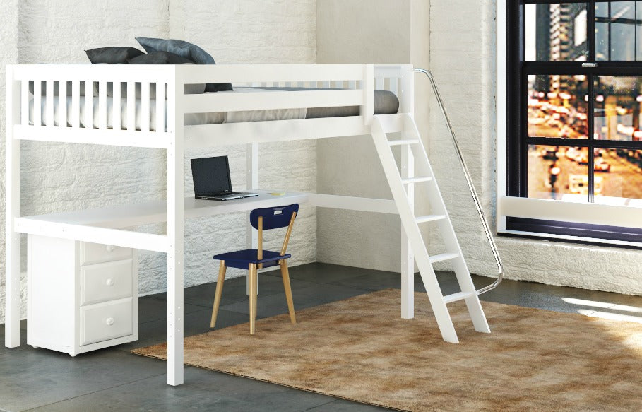 slat bed ends for high loft with desk