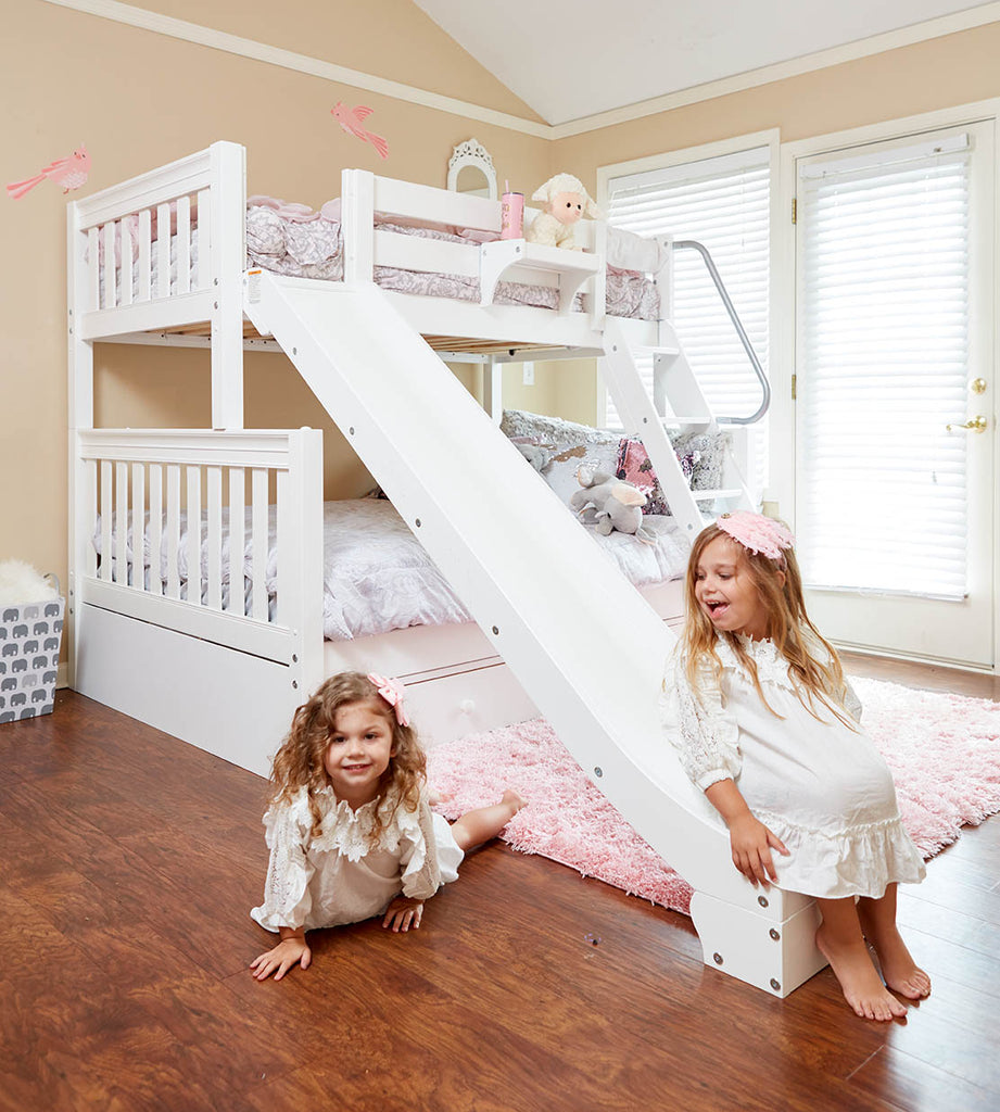 girls bunk bed with slide