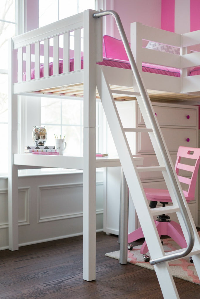 loft bed with angled ladder
