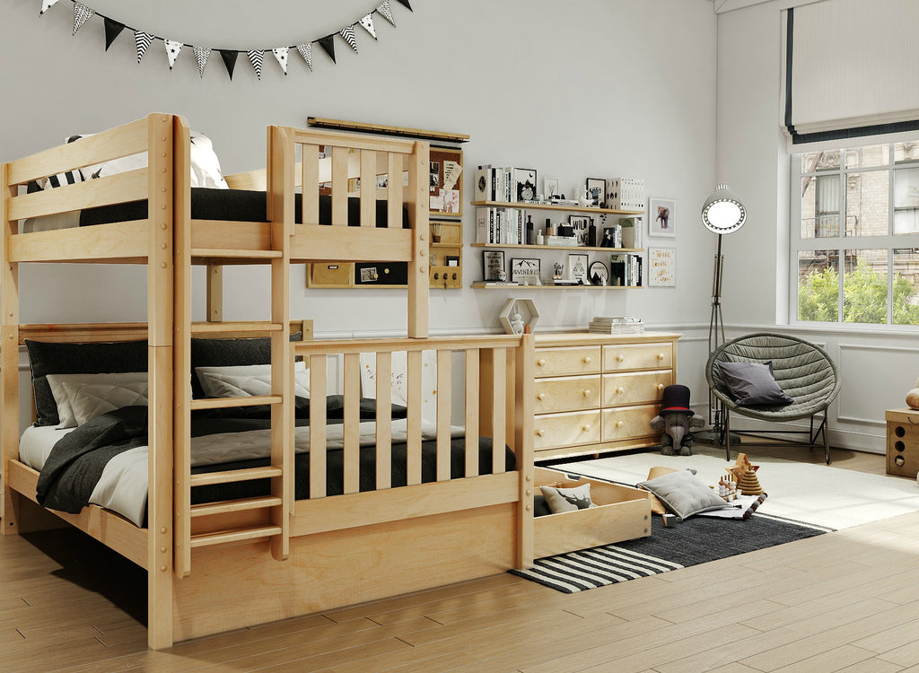 twin over queen bunk beds