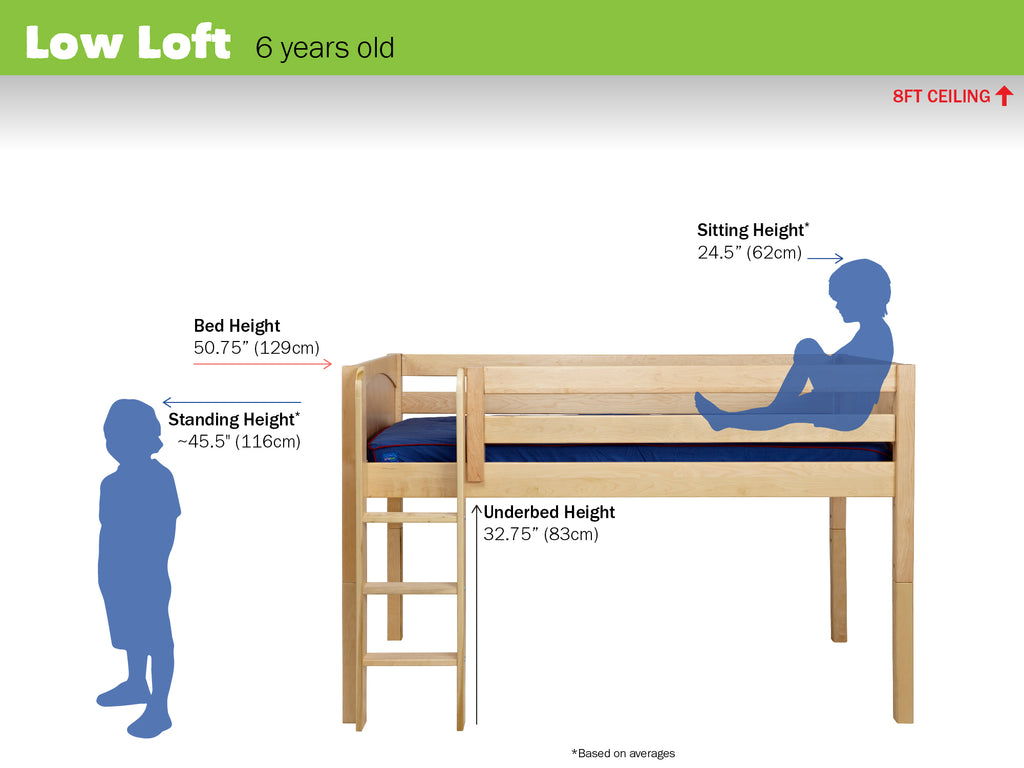 low loft dimensions for kids