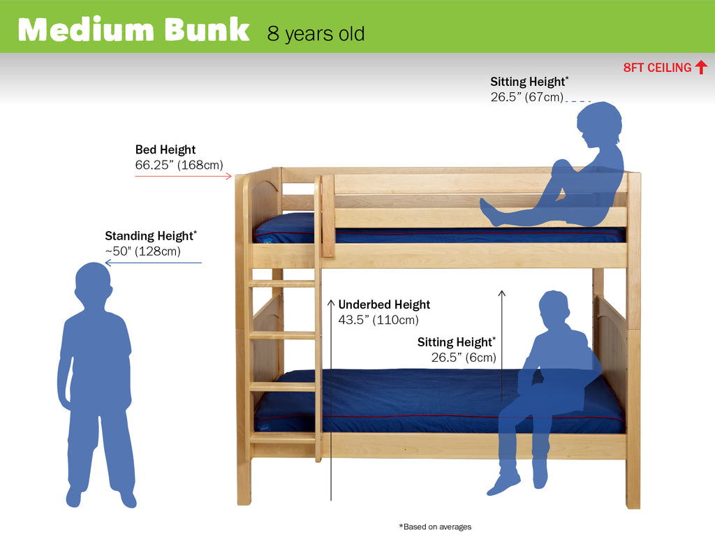 medium bunk bed height