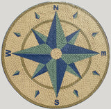 Porcelain Compass Rose Mosaic Floor Installation