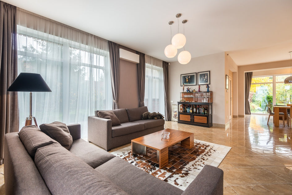 grey and beige living room