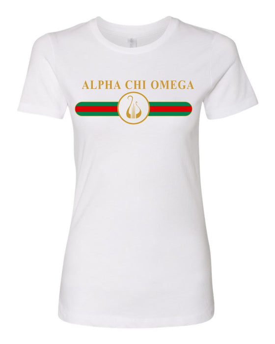 Alpha Chi Omega Boyfriend Golden Crew Tee Alpha Chi Omega Boyfriend Golden Crew Tee