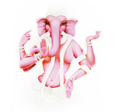 transparent loving elephant goddess