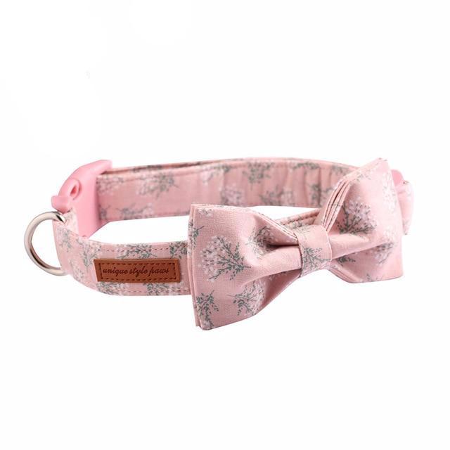 pink dog collar with bow