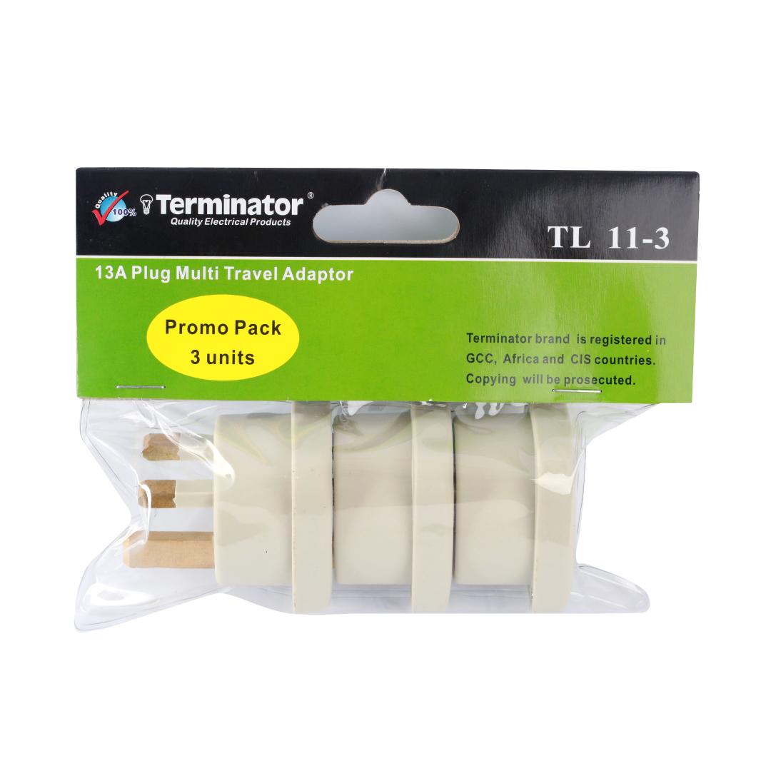 Travel Adaptor With (3 Units In Poly Bag With Header Card) 3 Pin II فيش تحويلة /2