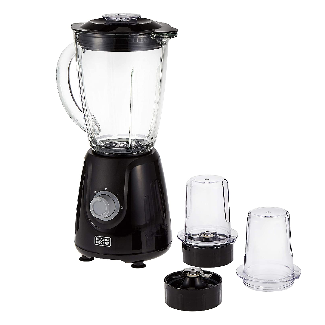 Black+Decker Blender With Glass Jar And 2 Grinding Mill