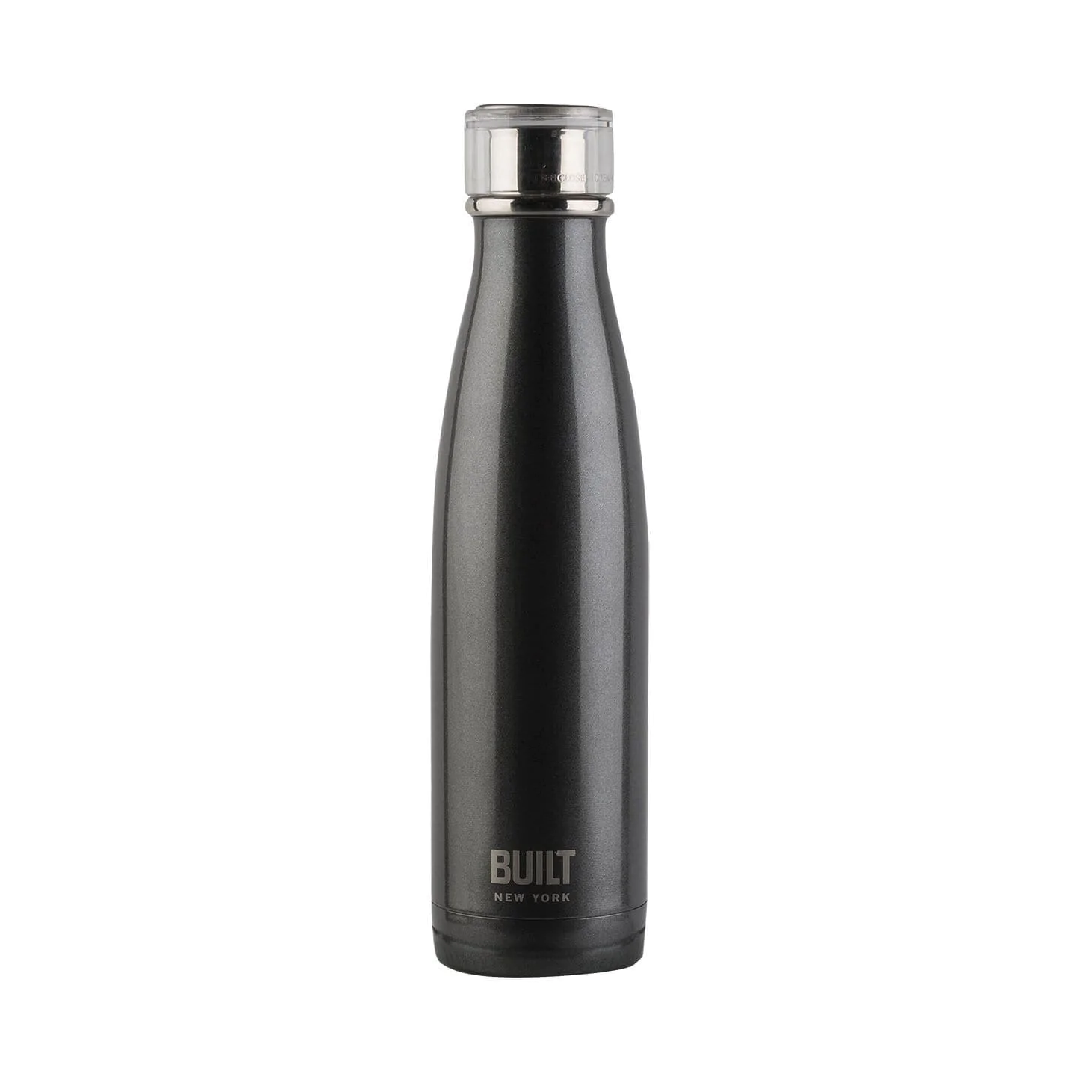 Built 17Oz Double Walled Stainless Steel Water Bottle Charcoal