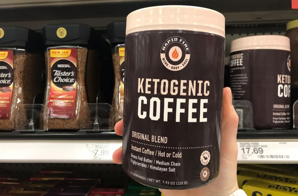 round container of rapid fire ketogenic coffee