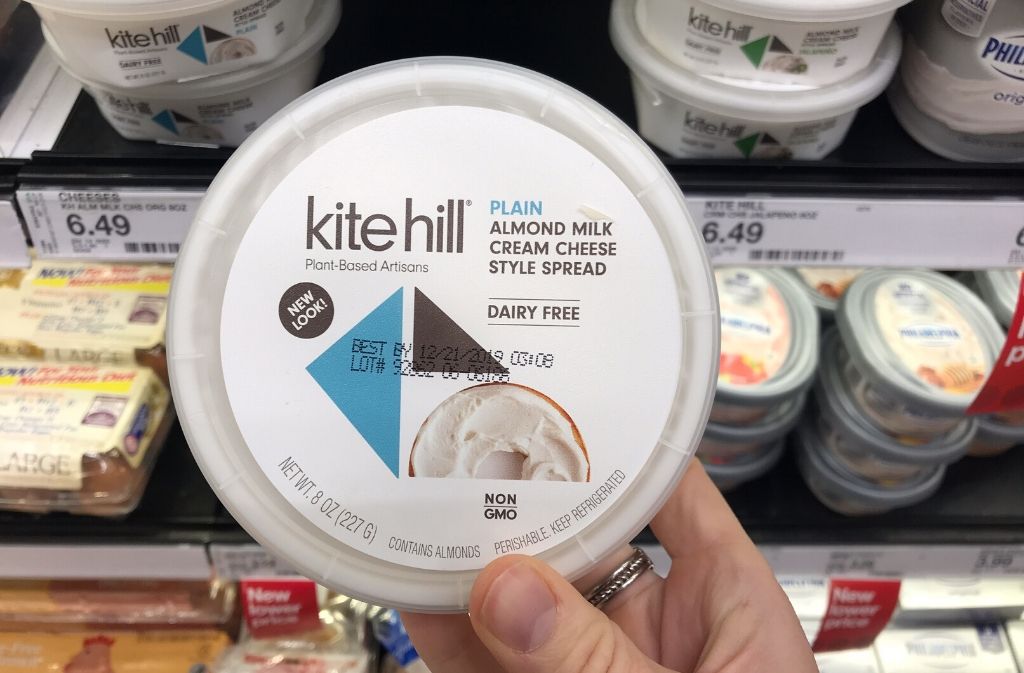 container of kite hill dairy-free cream cheese