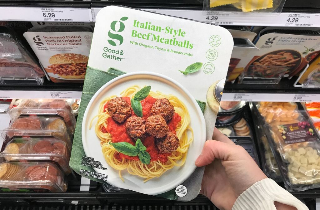 a package of good and gather beef meatballs