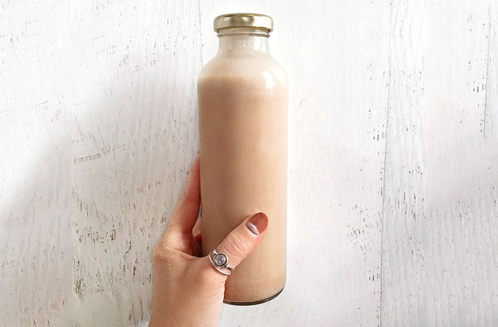 bottle of protein smoothie