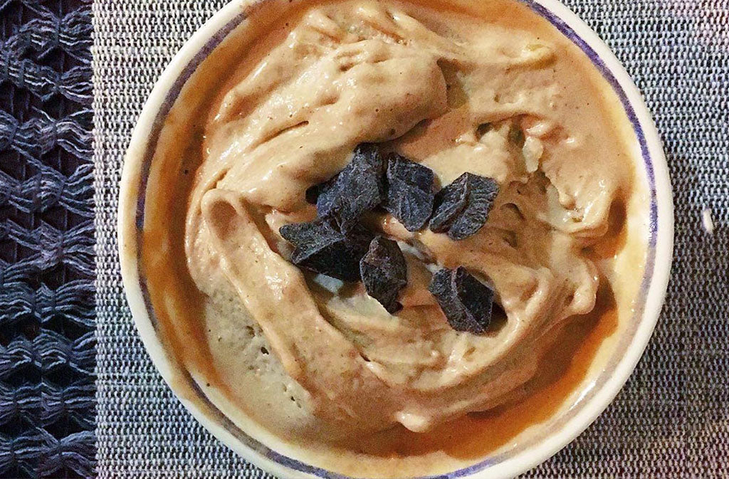 bowl of chocolate banana ice cream