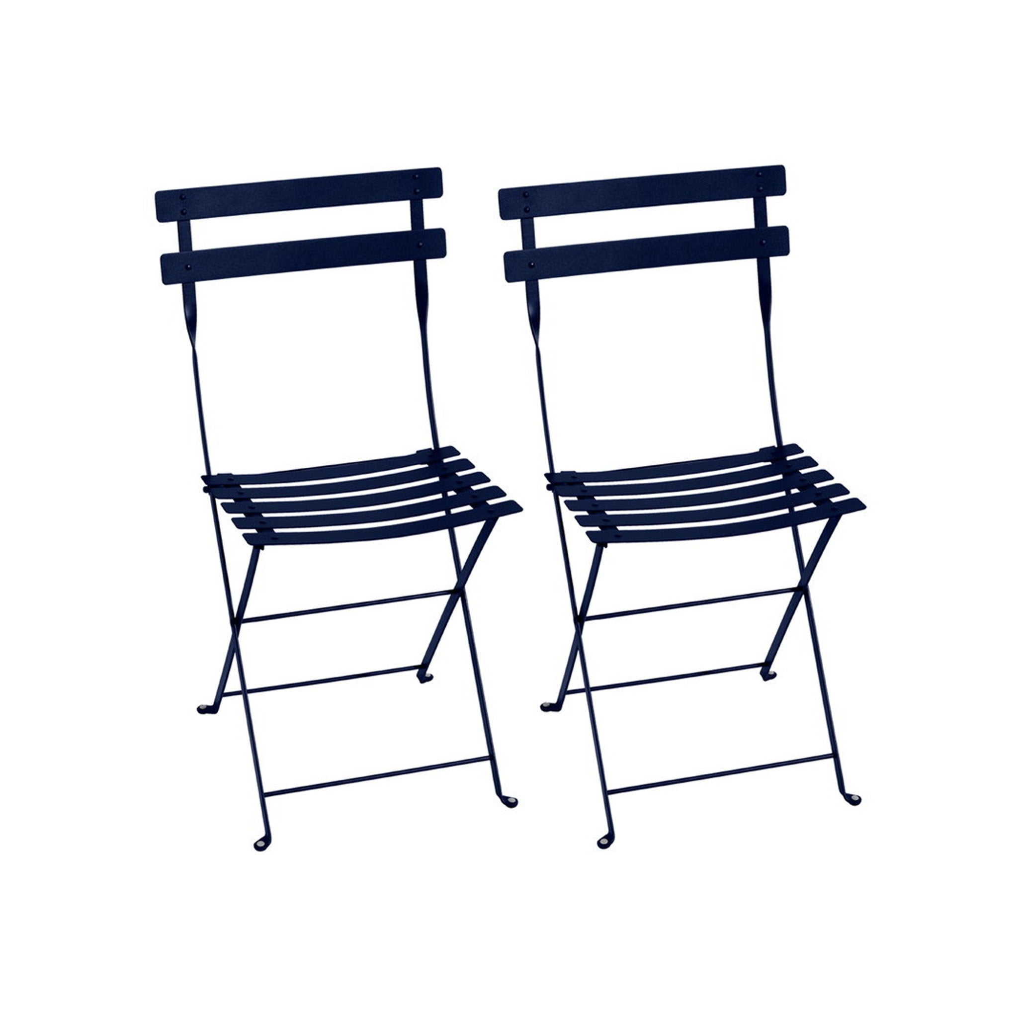 Clearance Set of 2 Bistro Metal Chairs / Deep Blue by Fermob