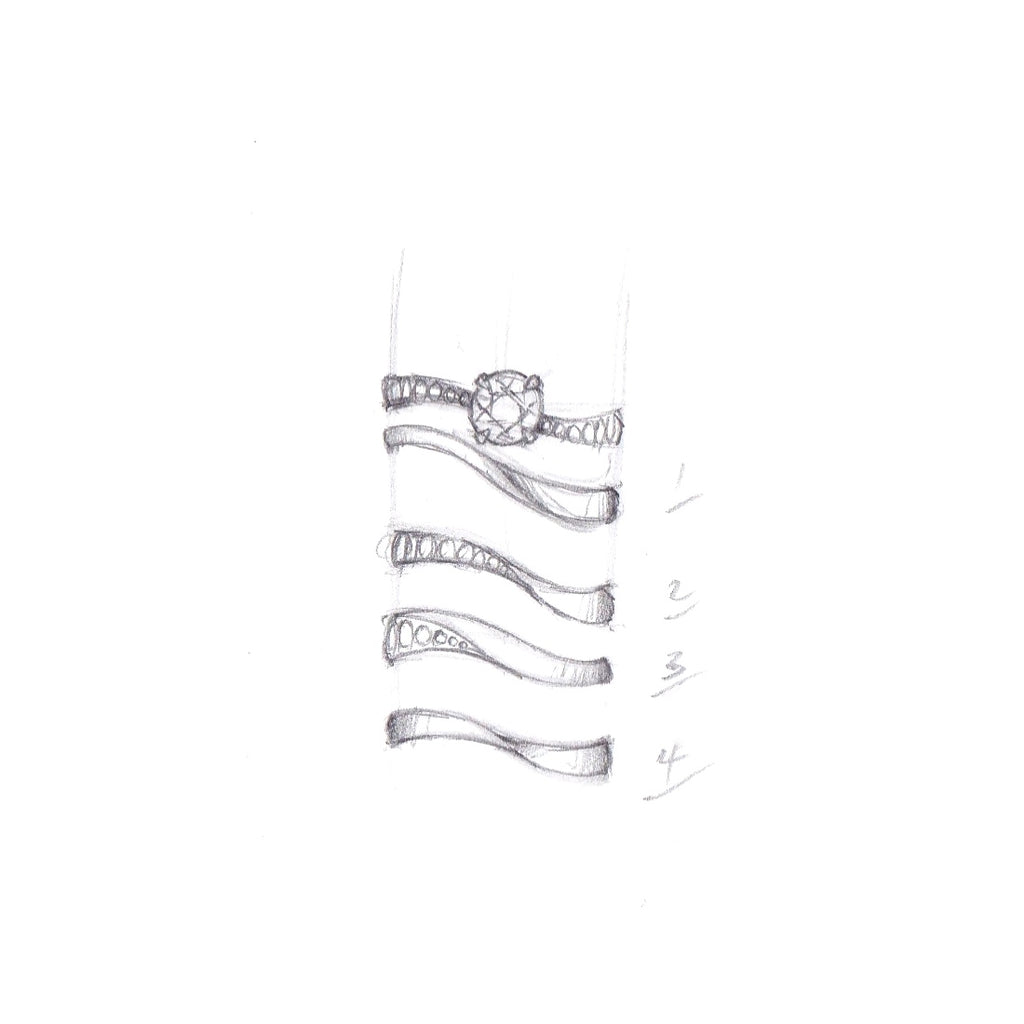 fitted band options for s-curve engagement ring. 