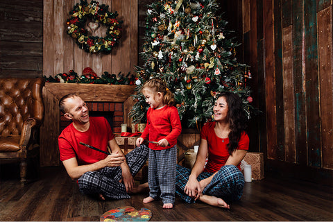 Christmas family in pyjamas | Love to Sing