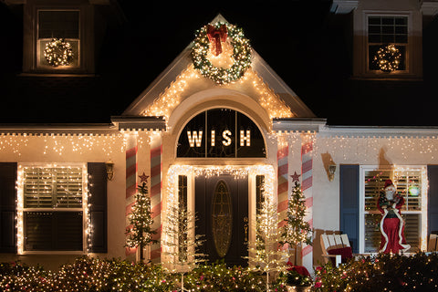 Christmas house wish lights decoration Christmas songs and carols