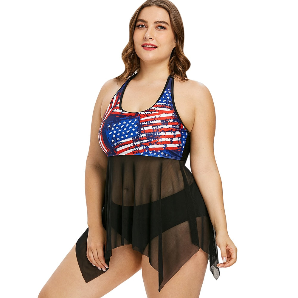 plus size american flag bikini