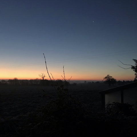 view across fields in winter