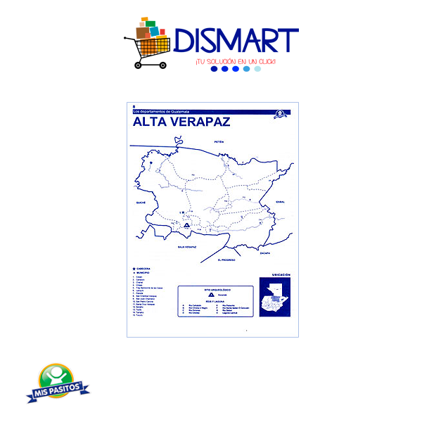 Mapa Depto Alta Verapaz Dismart Gt Libreria Y Papeleria